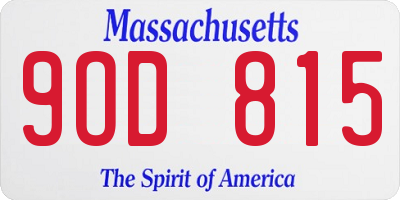 MA license plate 9OD815