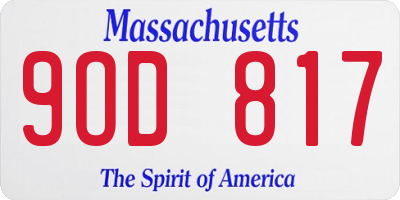 MA license plate 9OD817