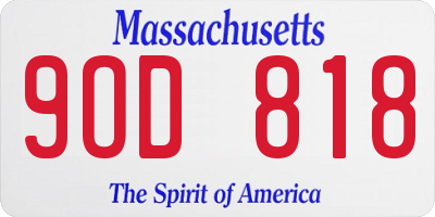 MA license plate 9OD818