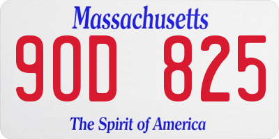 MA license plate 9OD825