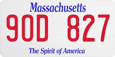 MA license plate 9OD827