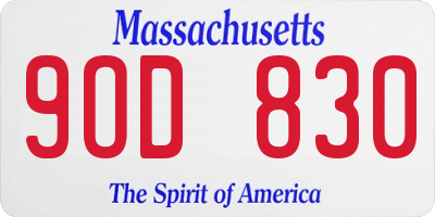 MA license plate 9OD830