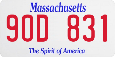MA license plate 9OD831