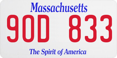 MA license plate 9OD833