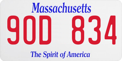 MA license plate 9OD834