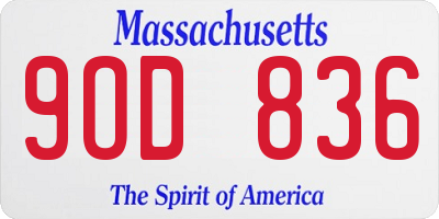 MA license plate 9OD836