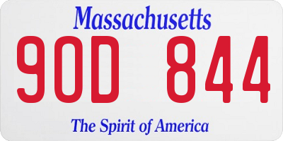 MA license plate 9OD844