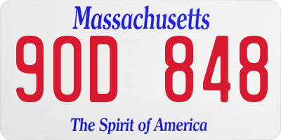 MA license plate 9OD848