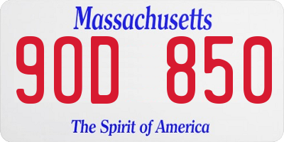 MA license plate 9OD850
