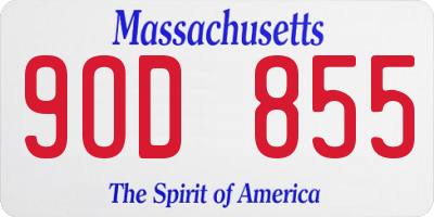 MA license plate 9OD855