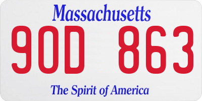 MA license plate 9OD863
