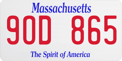 MA license plate 9OD865
