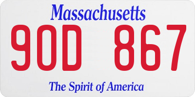 MA license plate 9OD867