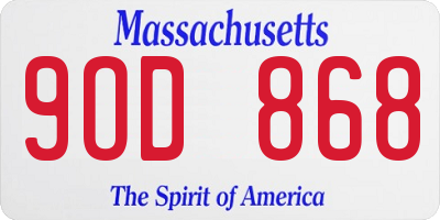 MA license plate 9OD868