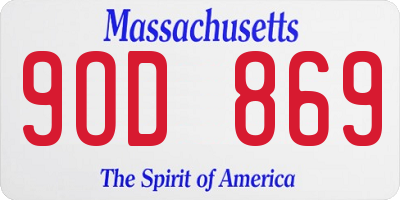 MA license plate 9OD869