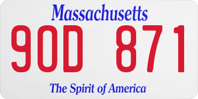 MA license plate 9OD871