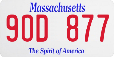 MA license plate 9OD877