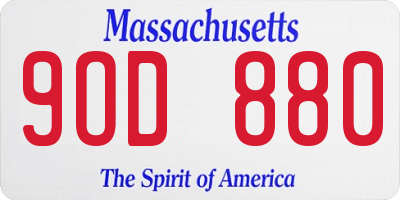 MA license plate 9OD880