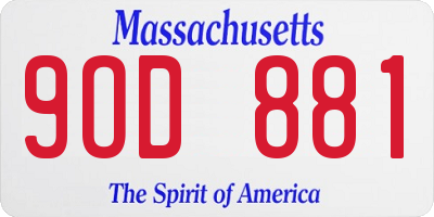 MA license plate 9OD881