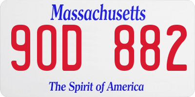 MA license plate 9OD882