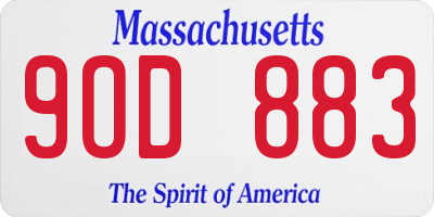 MA license plate 9OD883