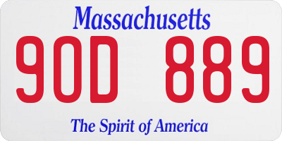 MA license plate 9OD889