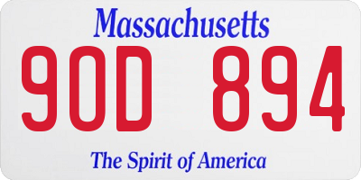 MA license plate 9OD894