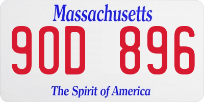 MA license plate 9OD896