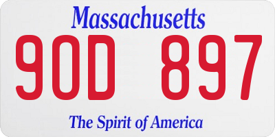 MA license plate 9OD897