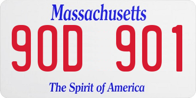 MA license plate 9OD901