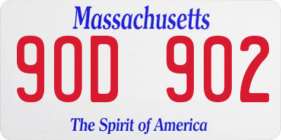 MA license plate 9OD902