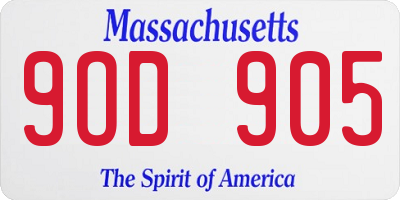 MA license plate 9OD905