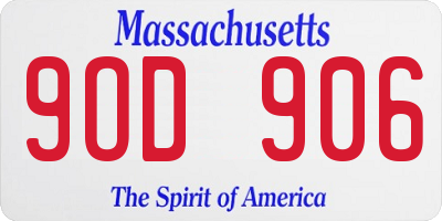 MA license plate 9OD906