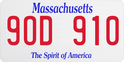 MA license plate 9OD910