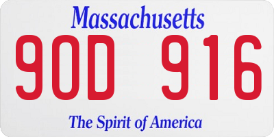 MA license plate 9OD916