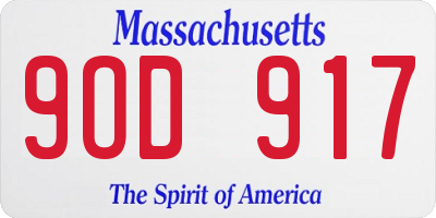 MA license plate 9OD917