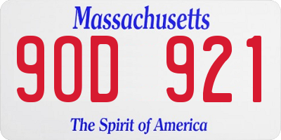 MA license plate 9OD921