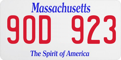MA license plate 9OD923