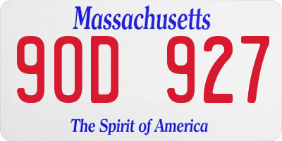 MA license plate 9OD927