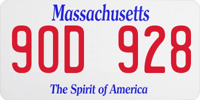 MA license plate 9OD928