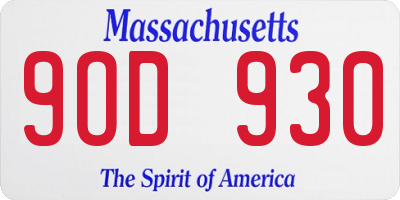 MA license plate 9OD930
