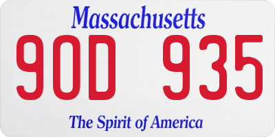 MA license plate 9OD935