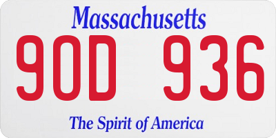 MA license plate 9OD936
