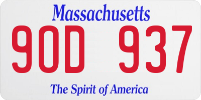 MA license plate 9OD937