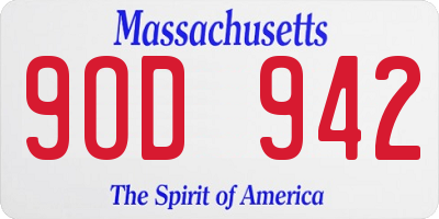 MA license plate 9OD942