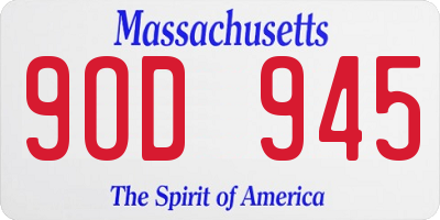 MA license plate 9OD945