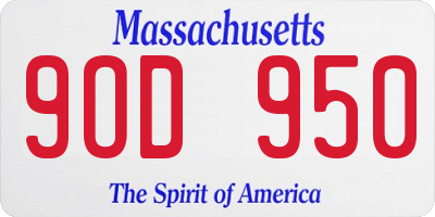 MA license plate 9OD950