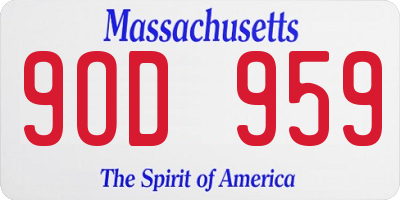 MA license plate 9OD959
