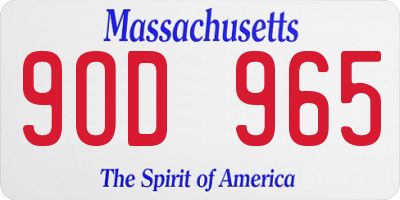 MA license plate 9OD965