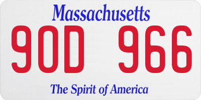 MA license plate 9OD966